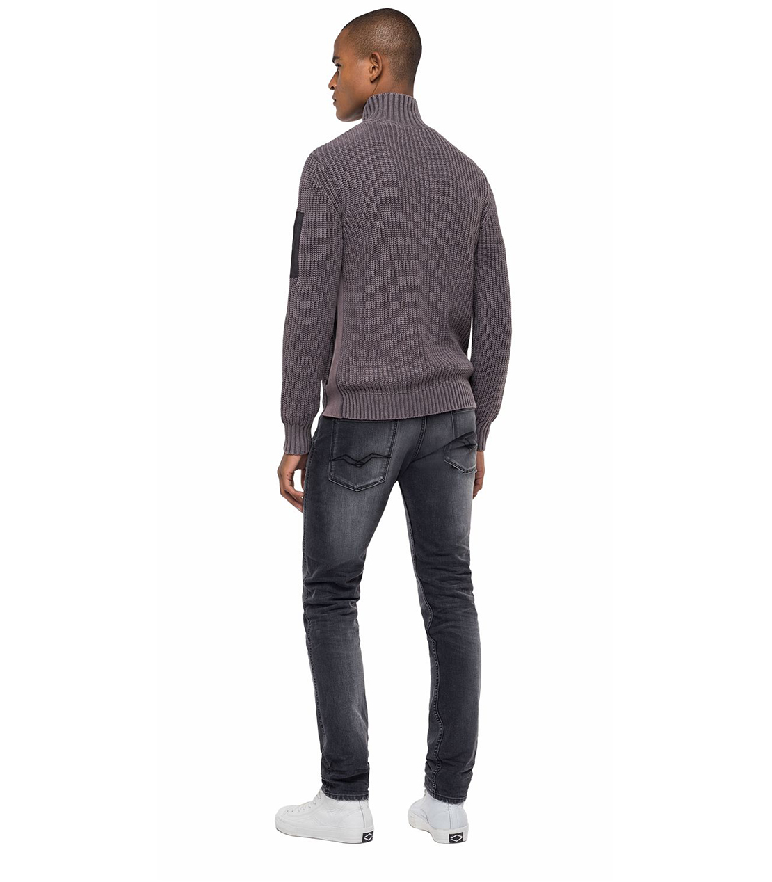 ガーメントダイ コットンクリンクルニットジャケット 詳細画像 ダークグレー 2